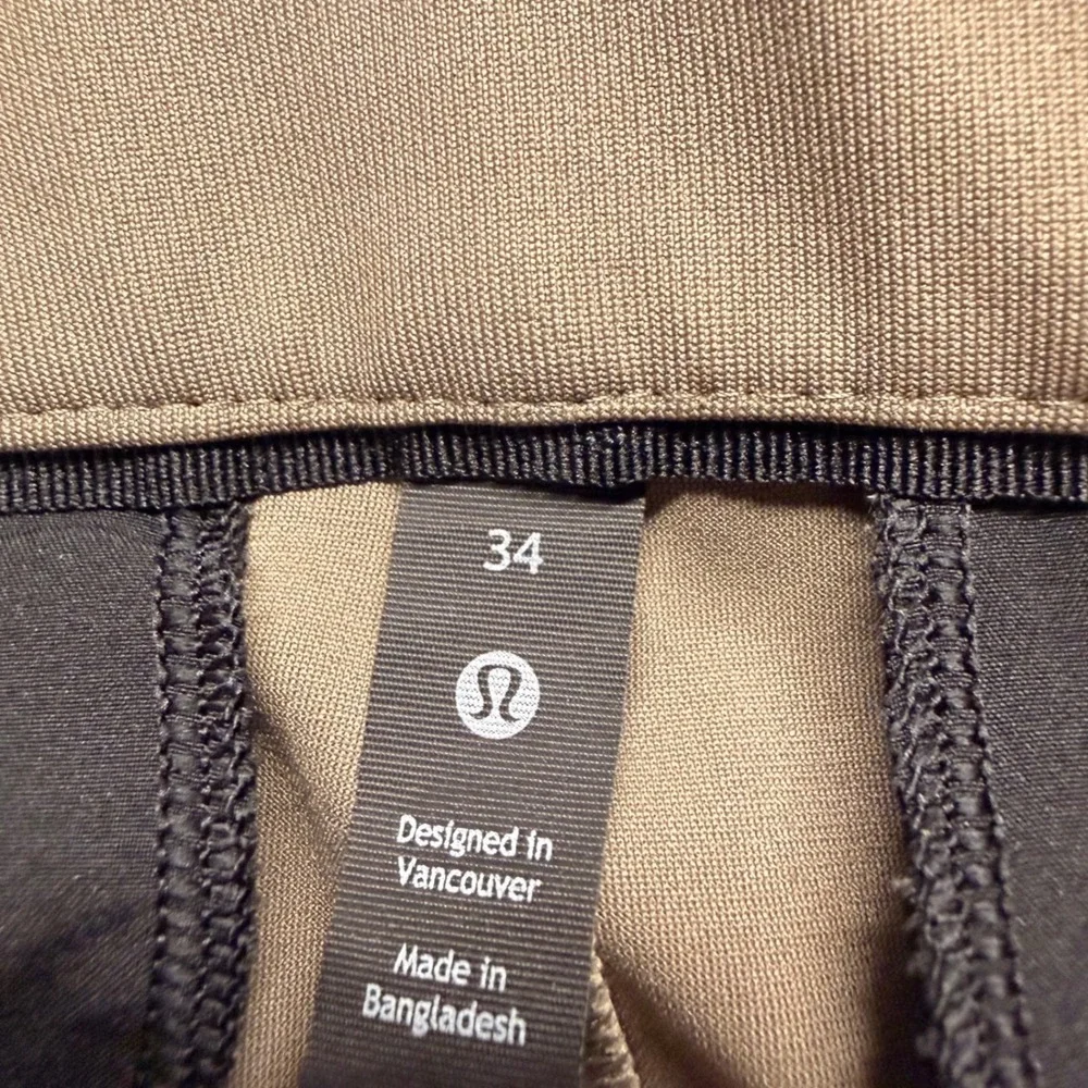 Lululemon Commission Slim-Fit Pant 34 Tan Khaki Warpstreme Chino Dress Casual